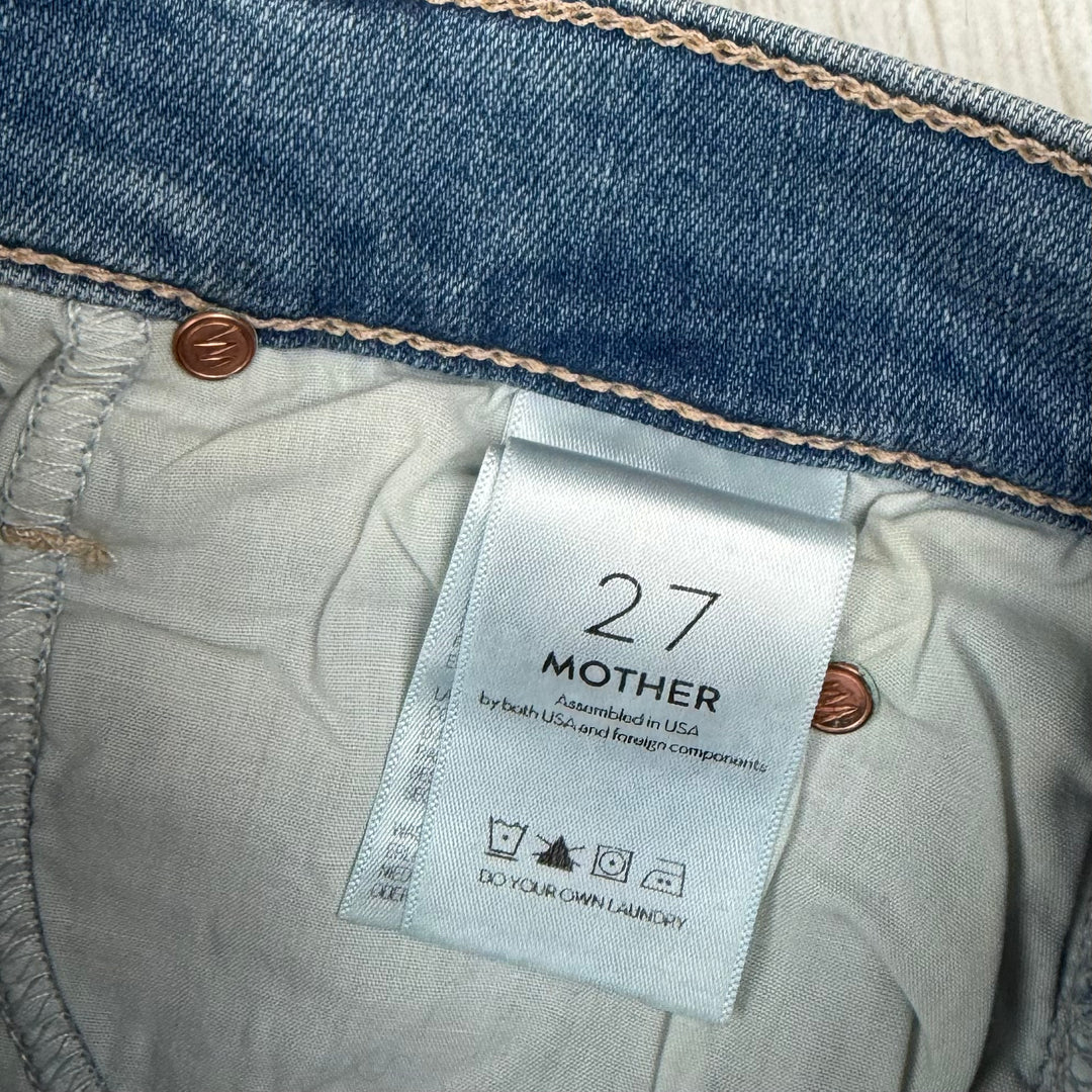 Mother 'The Stunner Zip Ankle Step Fray' Light Kitty Racer Jeans - Size 27