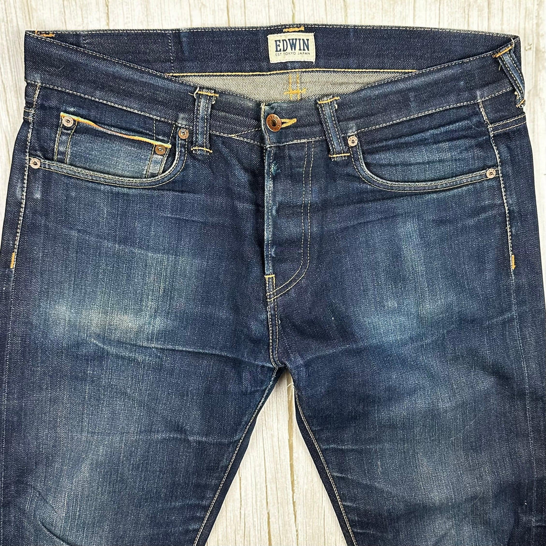 Edwin Japanese Denim- 'ED80' Rainbow Selvedge Mens Slim Jeans -Size 33/34