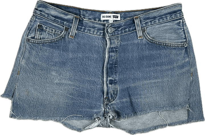 RE/DONE Levis Button Fly Denim Shorts -Size 27