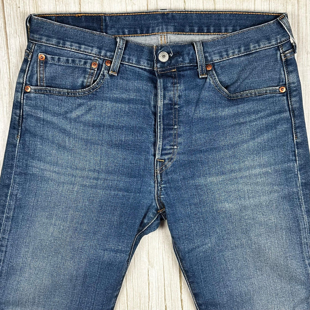 Levis 501 Mens Classic Button Fly Stretch Jeans -Size 32R