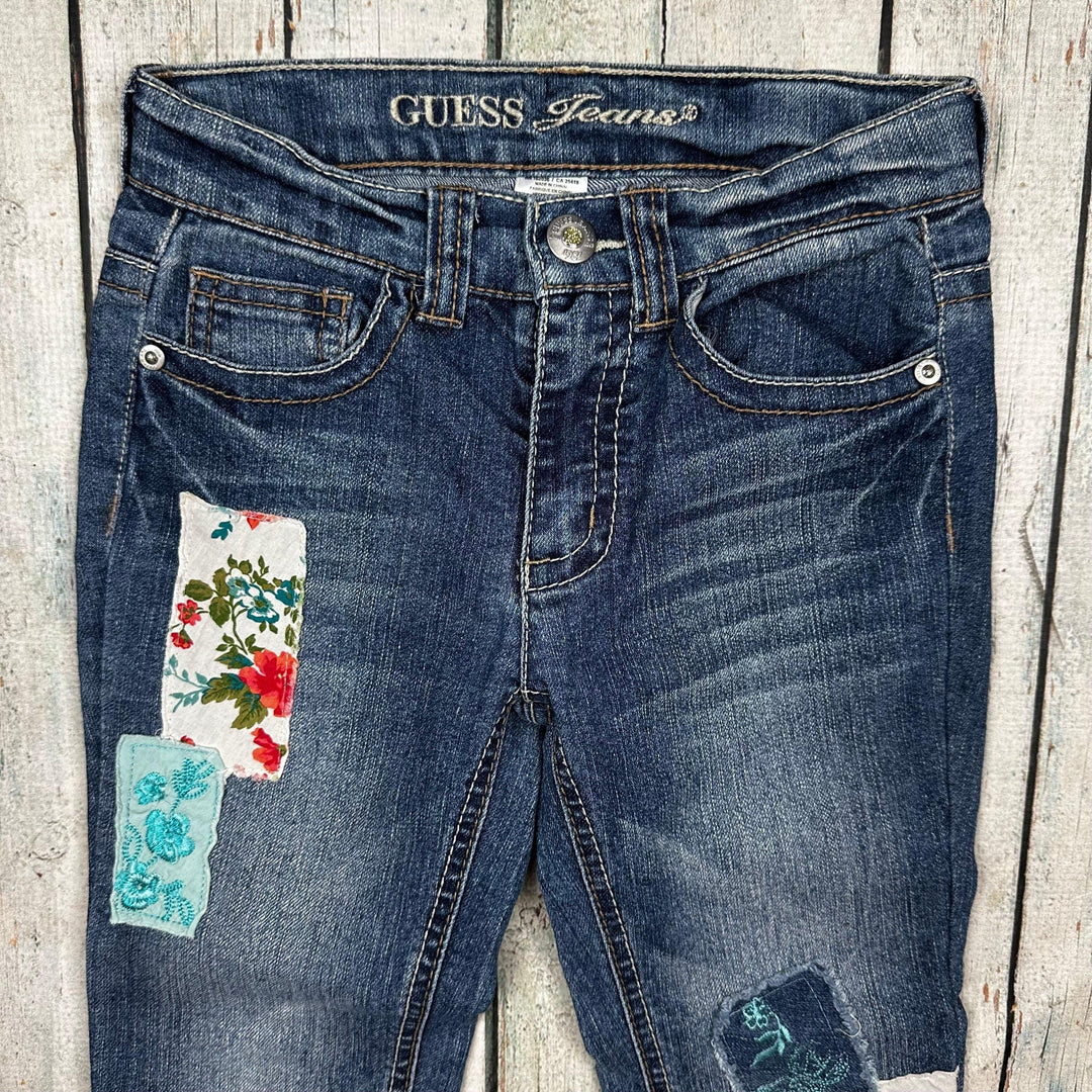 Guess Patchwork Straight Leg Girls Jeans - Size 6X - Jean Pool