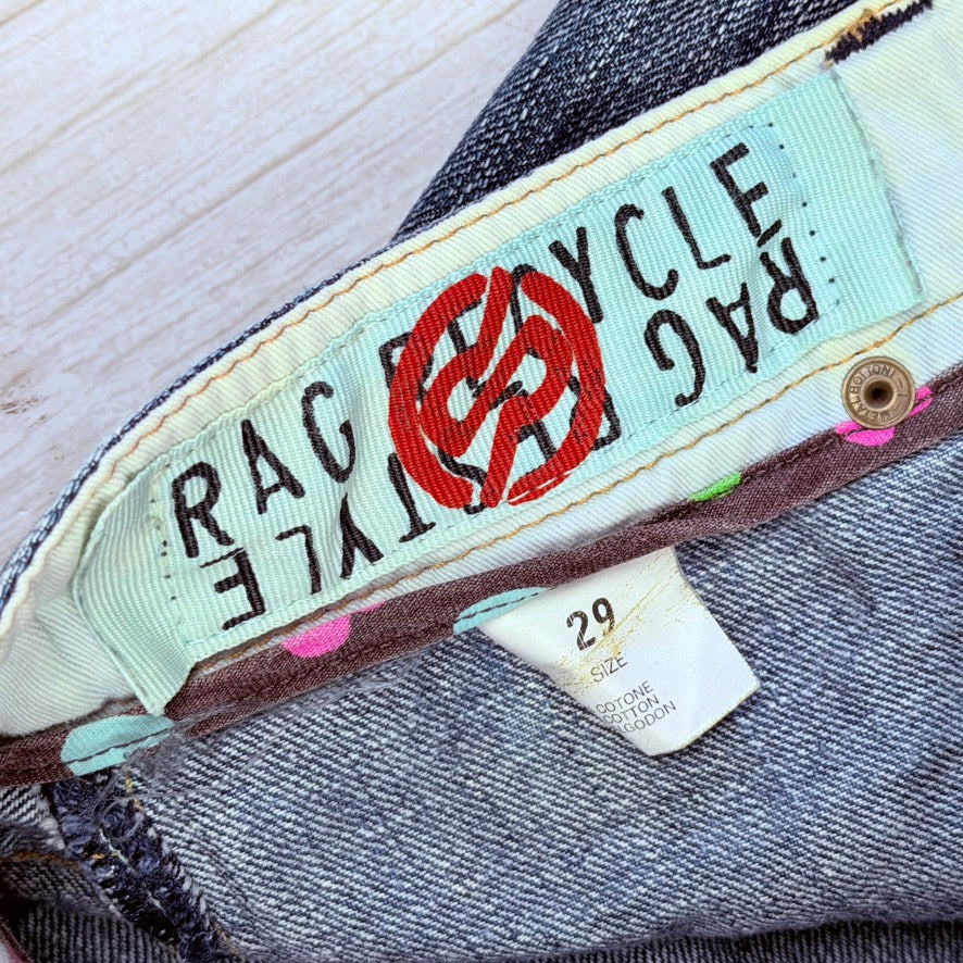 RA-RE Rag Recycle - Y2K Stunning Italian Distressed Jeans  -Size 30