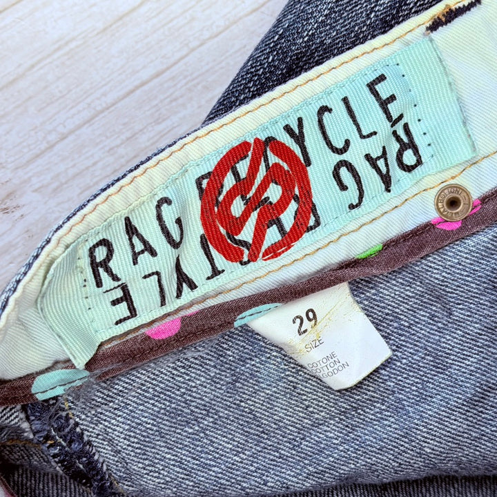 RA-RE Rag Recycle - Y2K Stunning Italian Distressed Jeans  -Size 30
