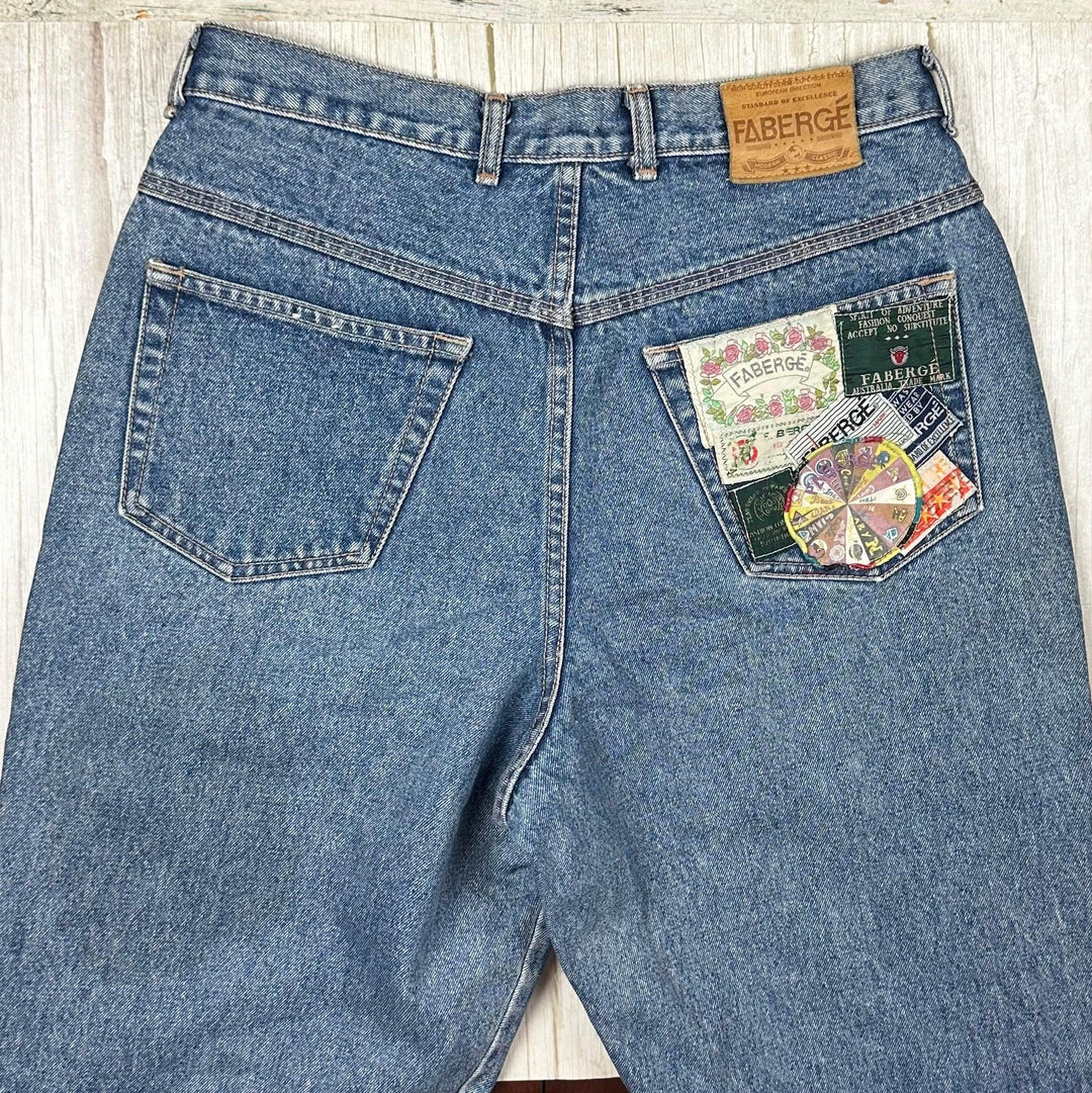 Fabergé 1980's High Waisted Tapered Mom Jeans - Suit Size 12