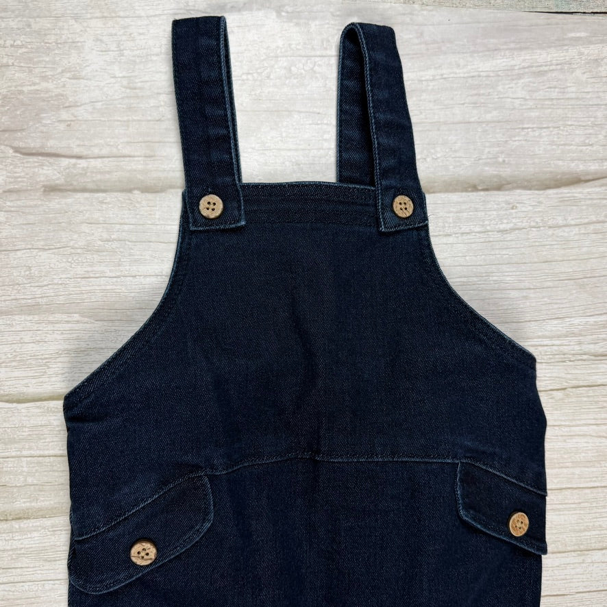 Lil' Atelier Denmark Classic Bib Front Denim Overalls - Size 9-12M