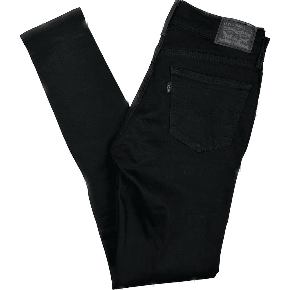 Levis 710 Super Skinny Mid Rise Black Denim Jeans - Size 27 - Jean Pool