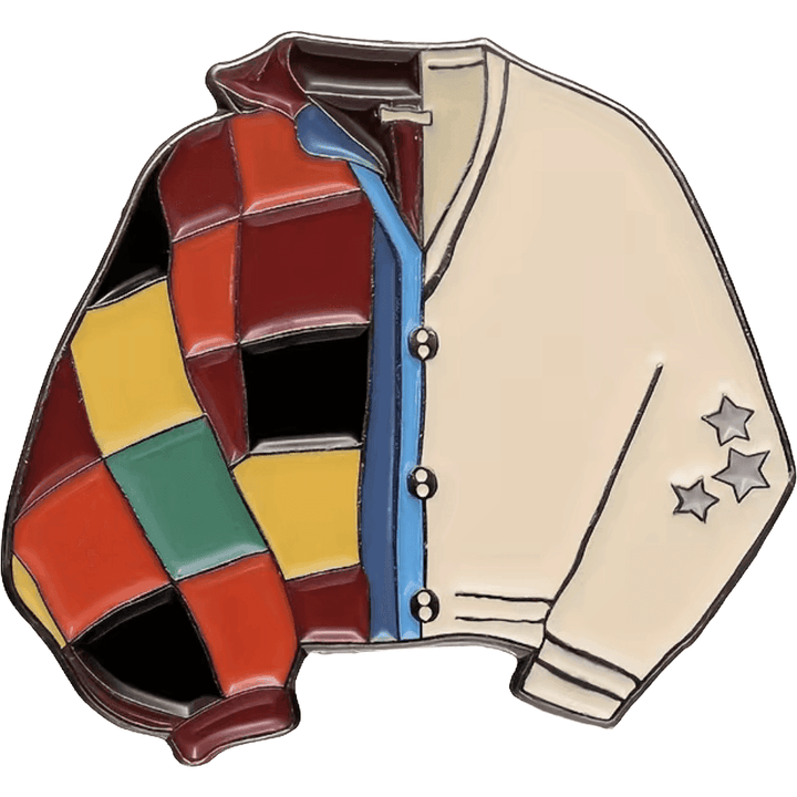 Patchwork/College Jacket- Enamel Pin - Jean Pool