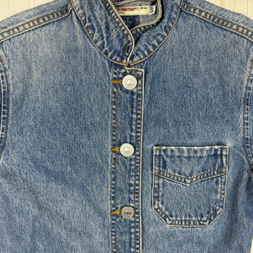 Levis Classic Red Tab Vintage 90's Ladies Denim Madarin Collar Jacket - Size S