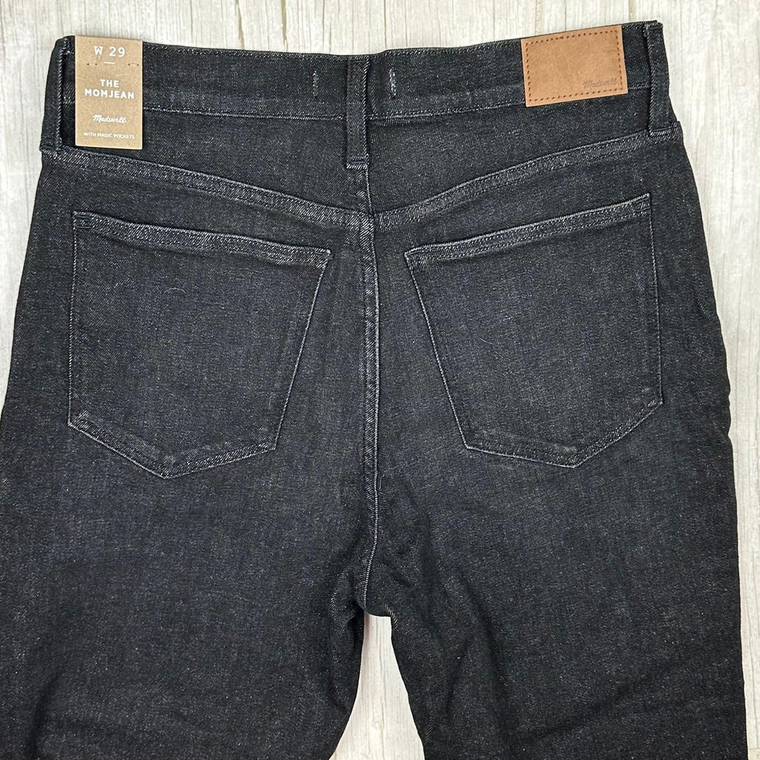 NWT- Madewell Ladies 'The Momjean' Black Jeans- Size 29"