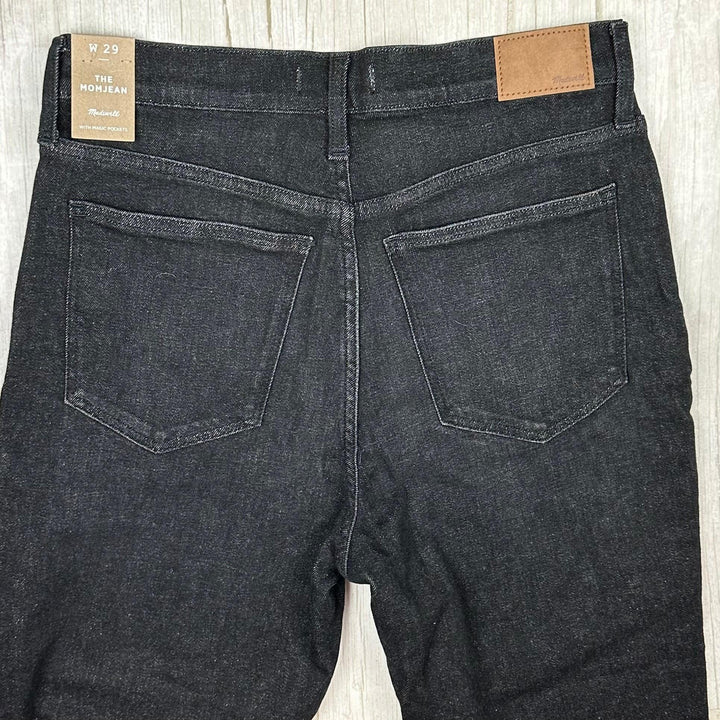 NWT- Madewell Ladies 'The Momjean' Black Jeans- Size 29"