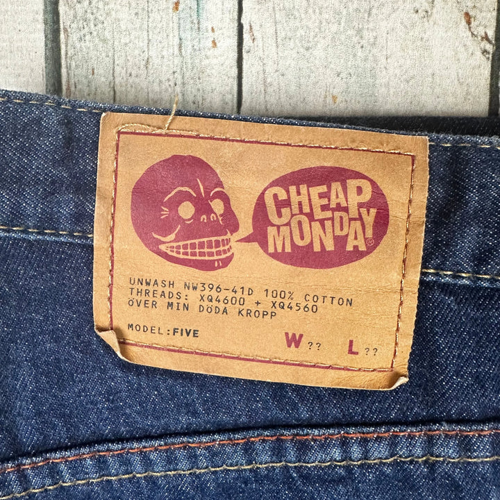 Cheap Monday 'Five Unwash' Straight Jeans - Size 33/34 - Jean Pool
