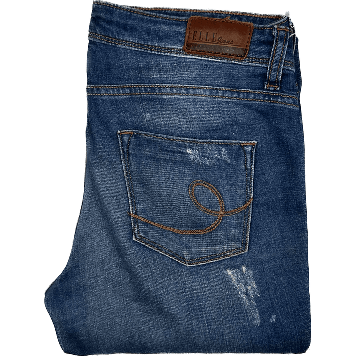 Elle Jeans Paris - Mid Rise Distressed Skinny''s Size- 28 - Jean Pool