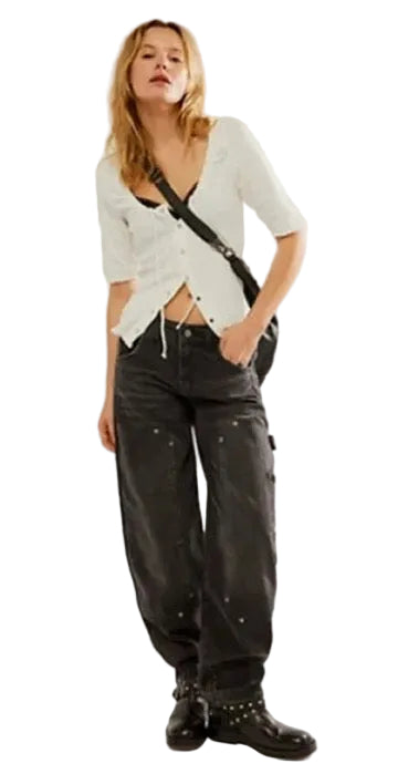 NEW- We the Free (Free People) 'Loren' Carpenter Barrel Jeans - Size 28