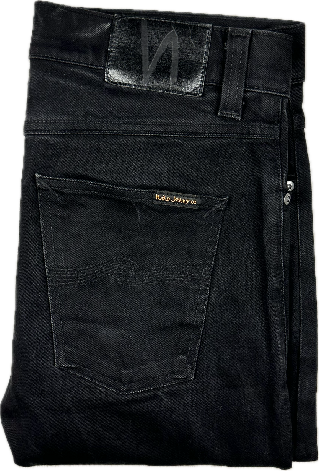 Nudie 'Lean Dean' Dry Cold  Black Wash Organic Jeans- Size 31/30