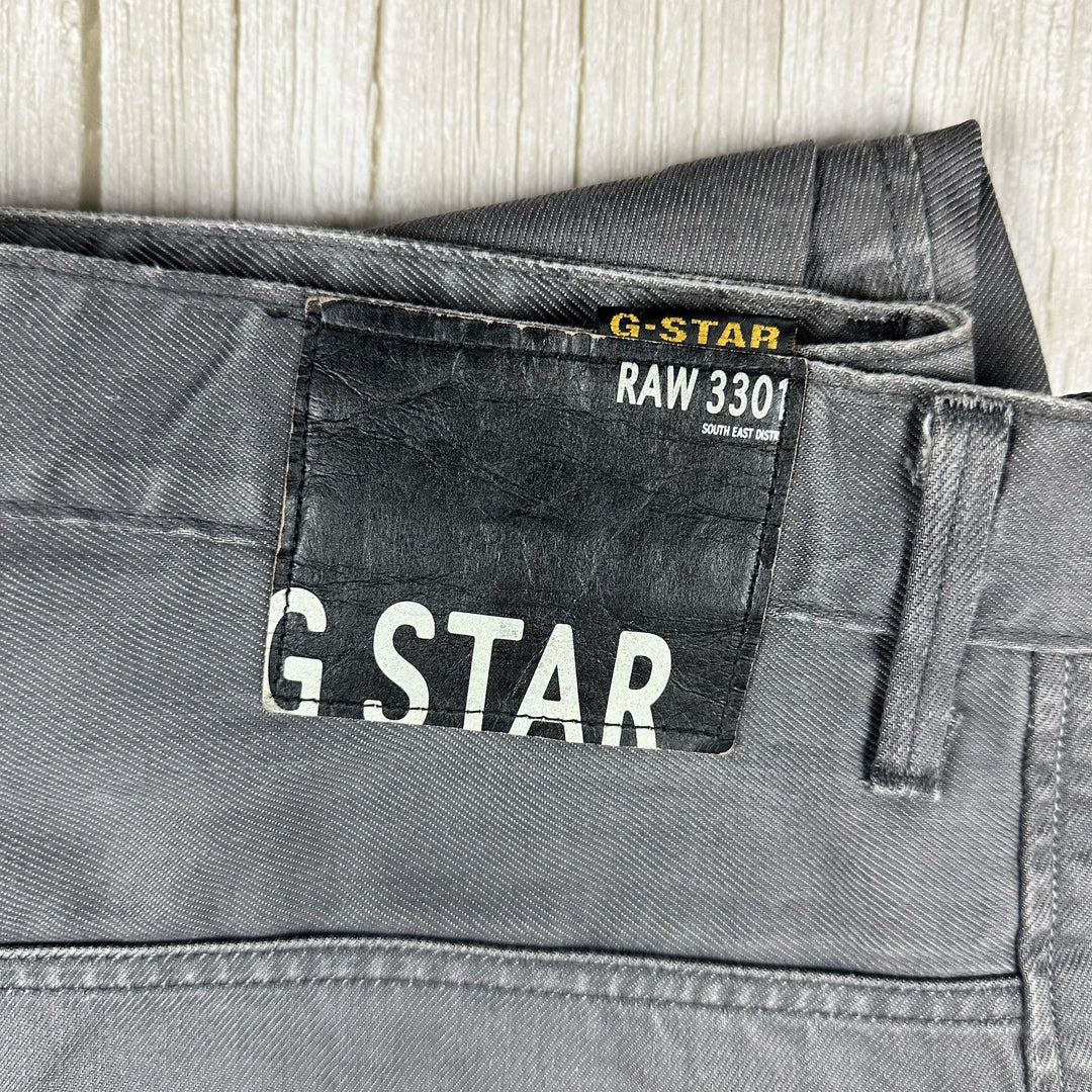 G Star RAW 3301 Mens 3D Grey Tapered Jeans -Size 35/34 - Jean Pool