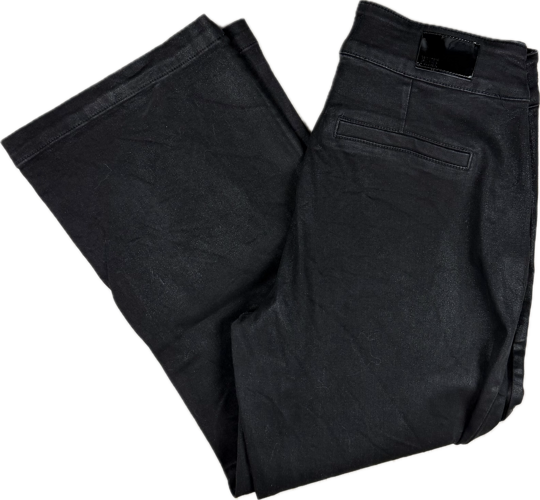 Paige Denim 'Nellie' Black Coated Wide Leg - Size 31