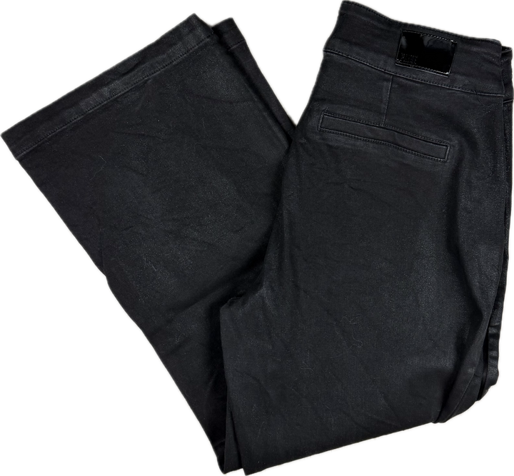 Paige Denim 'Nellie' Black Coated Wide Leg - Size 31