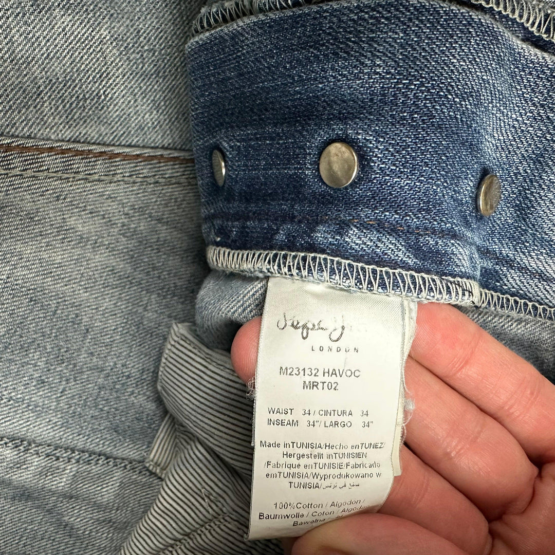 Pepe London Mens 'Havoc' Relaxed Logo Jeans- Size 34