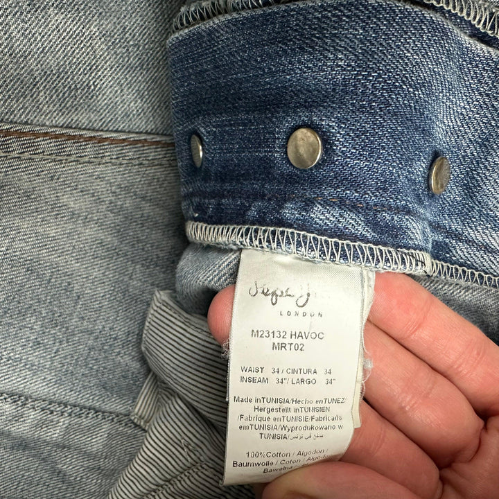 Pepe London Mens 'Havoc' Relaxed Logo Jeans- Size 34