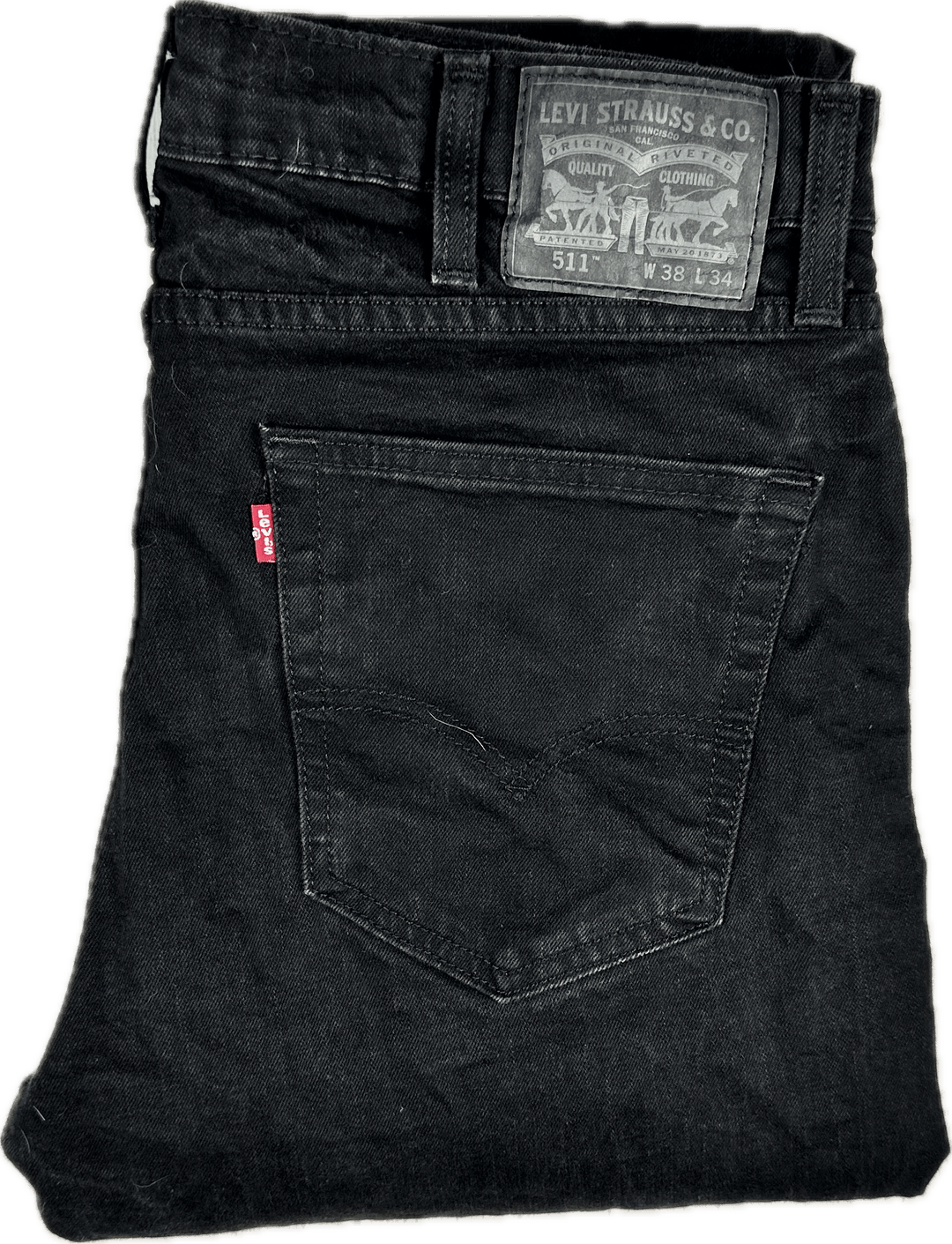 Levis Slim Straight 511 Men's Black Jeans - Size 38/34 - Jean Pool