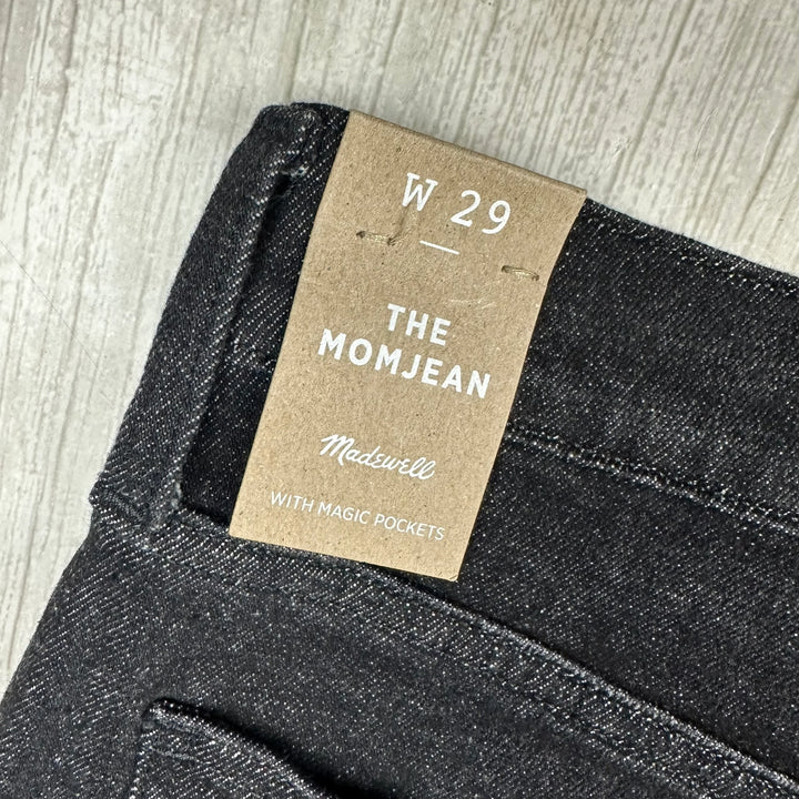 NWT- Madewell Ladies 'The Momjean' Black Jeans- Size 29"