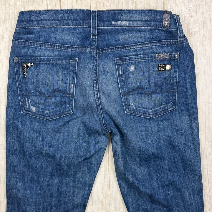7 for all Mankind 'Josefina' Ladies Studded Boyfriend Jeans Size- 26 or 8AU