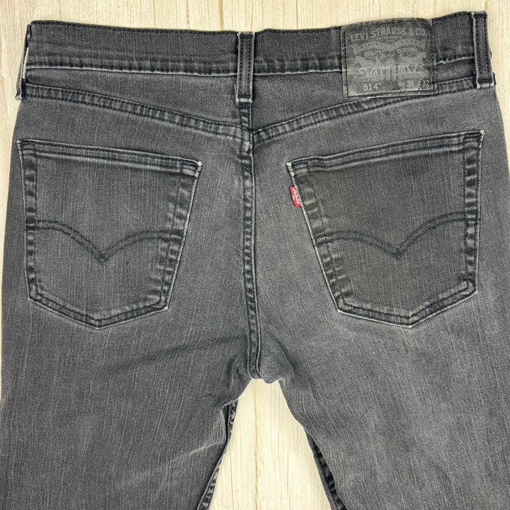 Levis 514 Aged Black Slim Straight Jeans -Size 31