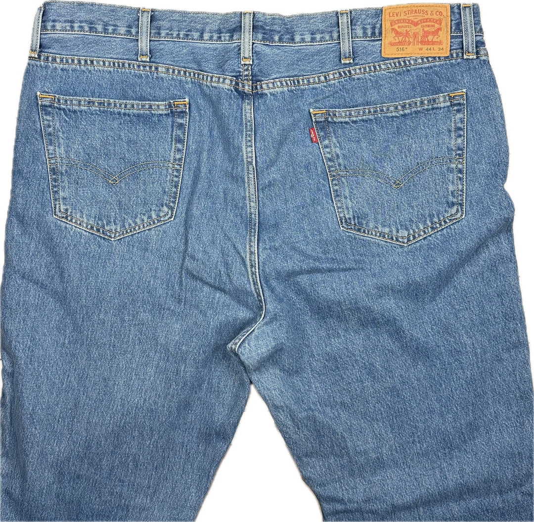 Levis 516 Straight Leg Denim Jeans Big & Tall - Size 44/34