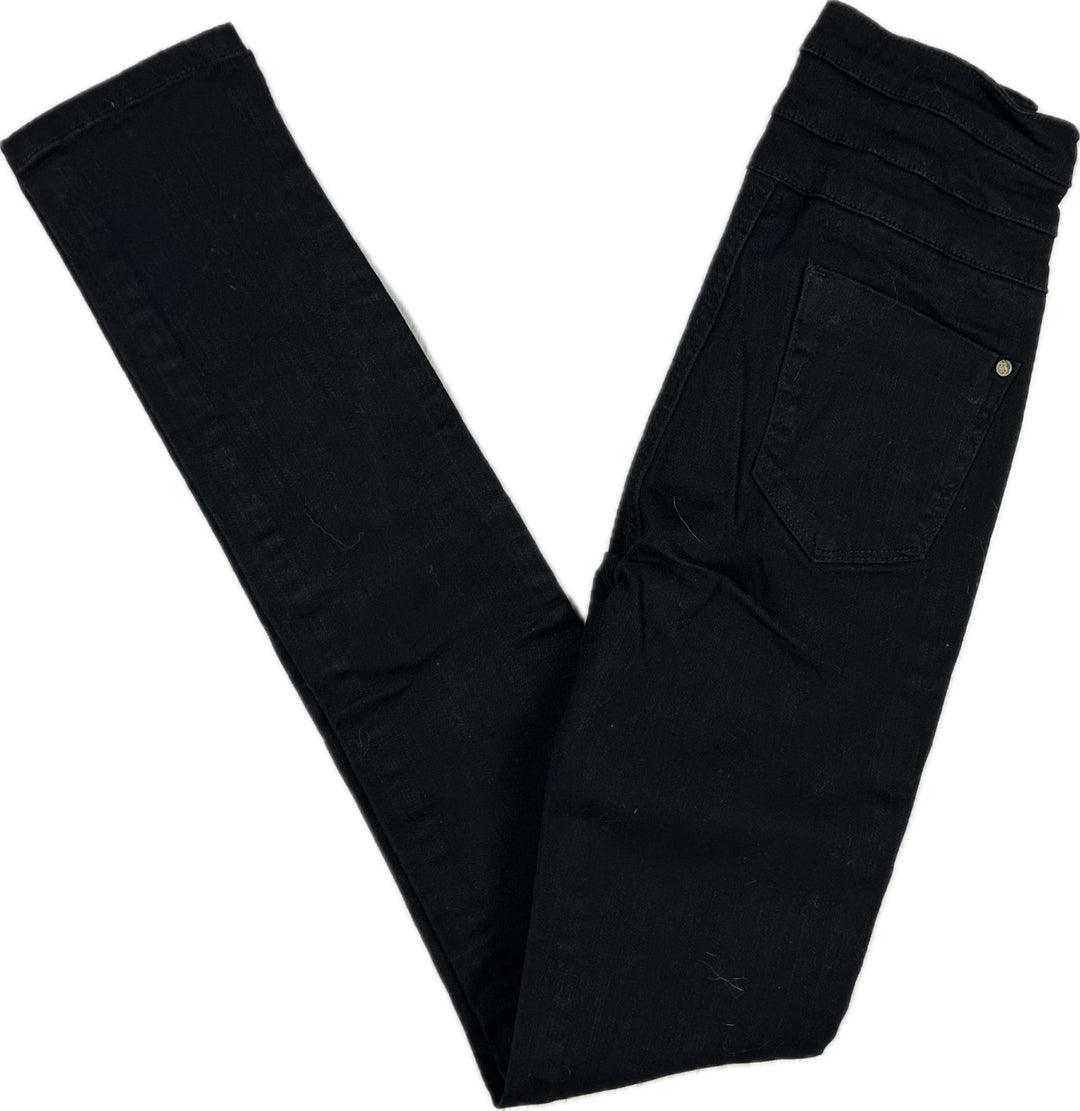 Kitten D'Amour High Skinny Exposed Button Black Jeans- Size 24