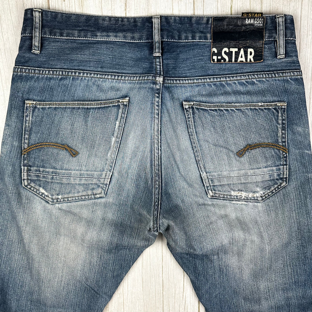 G Star Raw 'Yield Slim' Mens Distressed Jeans -Size 34