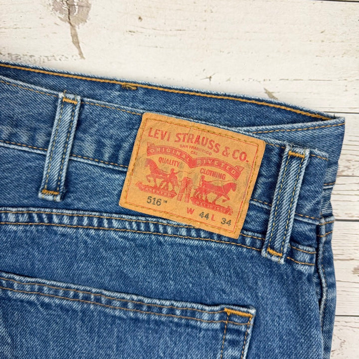 Levis 516 Straight Leg Denim Jeans Big & Tall - Size 44/34