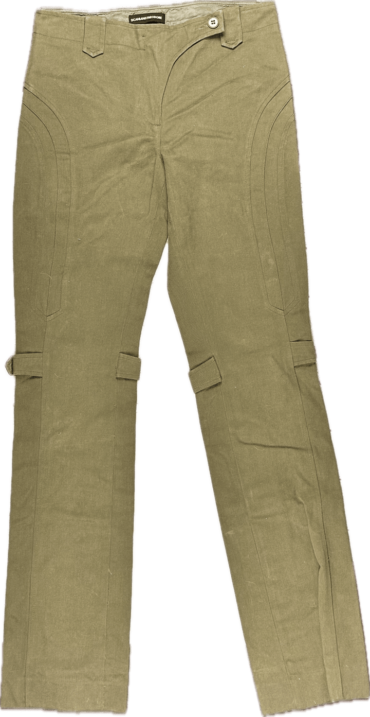 Scanlan & Theodore Khaki Panelled Cargo Jeans- Size 8 - Jean Pool