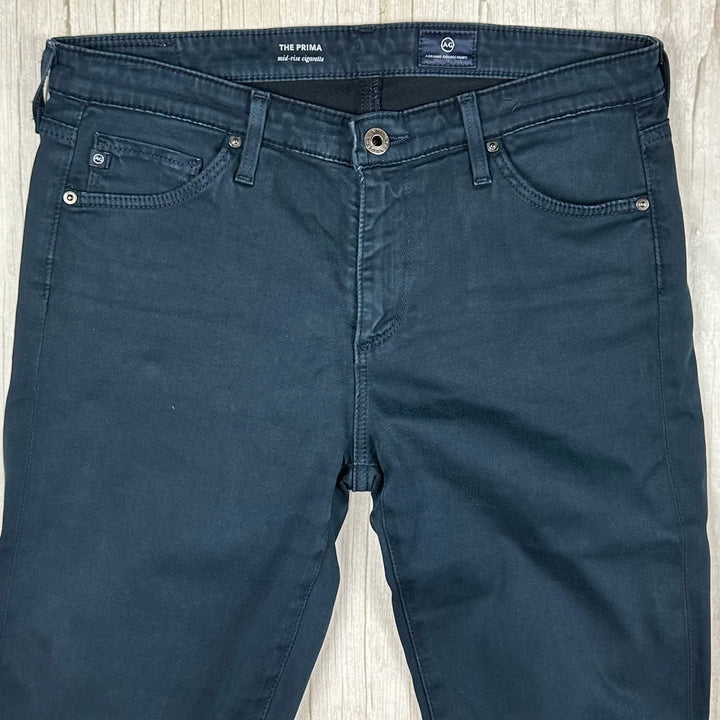 AG Adriano Goldschmied 'the Prima' Navy Mid Rise Cigarette Jeans- Size 28R