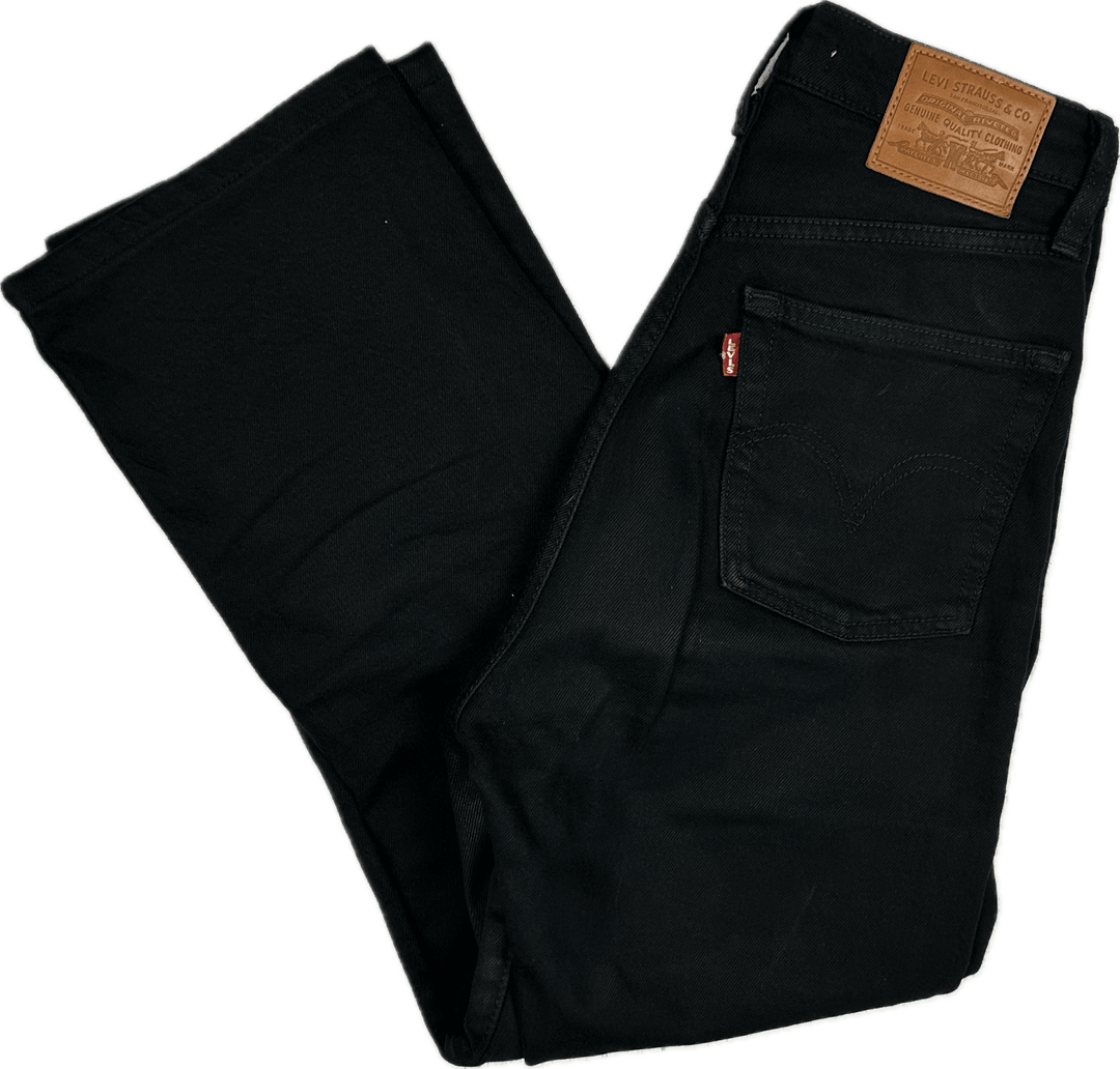 Levis Ladies Black ‘Ribcage Straight’ Jeans  - Size 24S