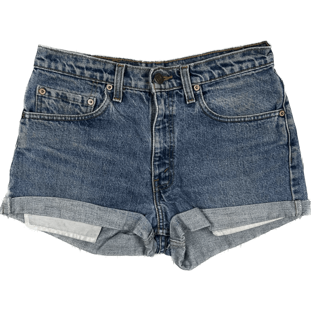 Levis 550 Ladies Distressed Denim Shorts Reworked Size 31 Jean Pool