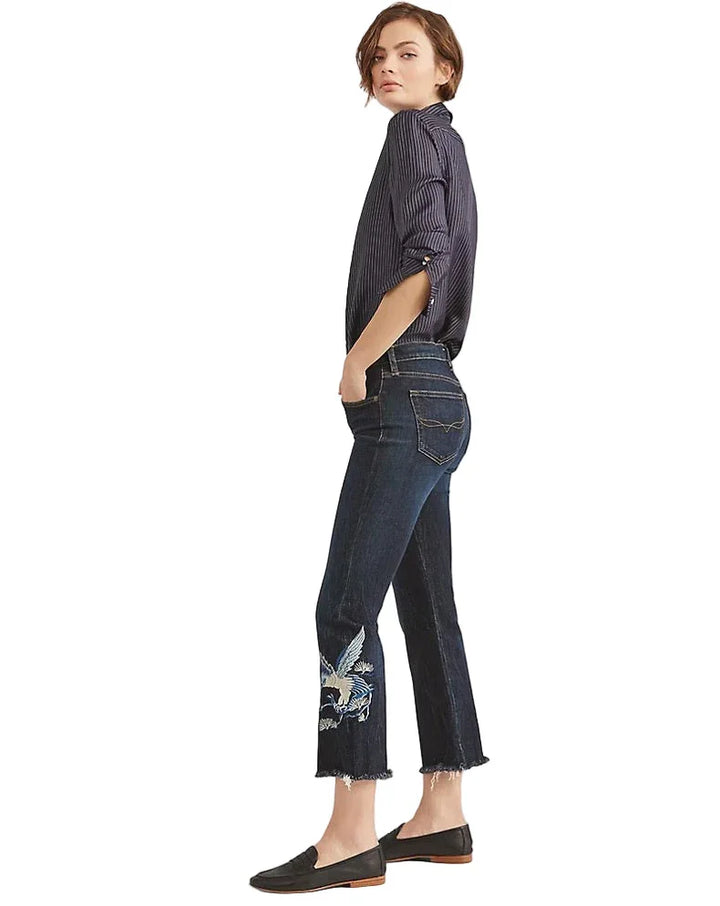 Polo Ralph Lauren Embroidered 'Chrystie' Kick Flare Crop Jeans - Size 30