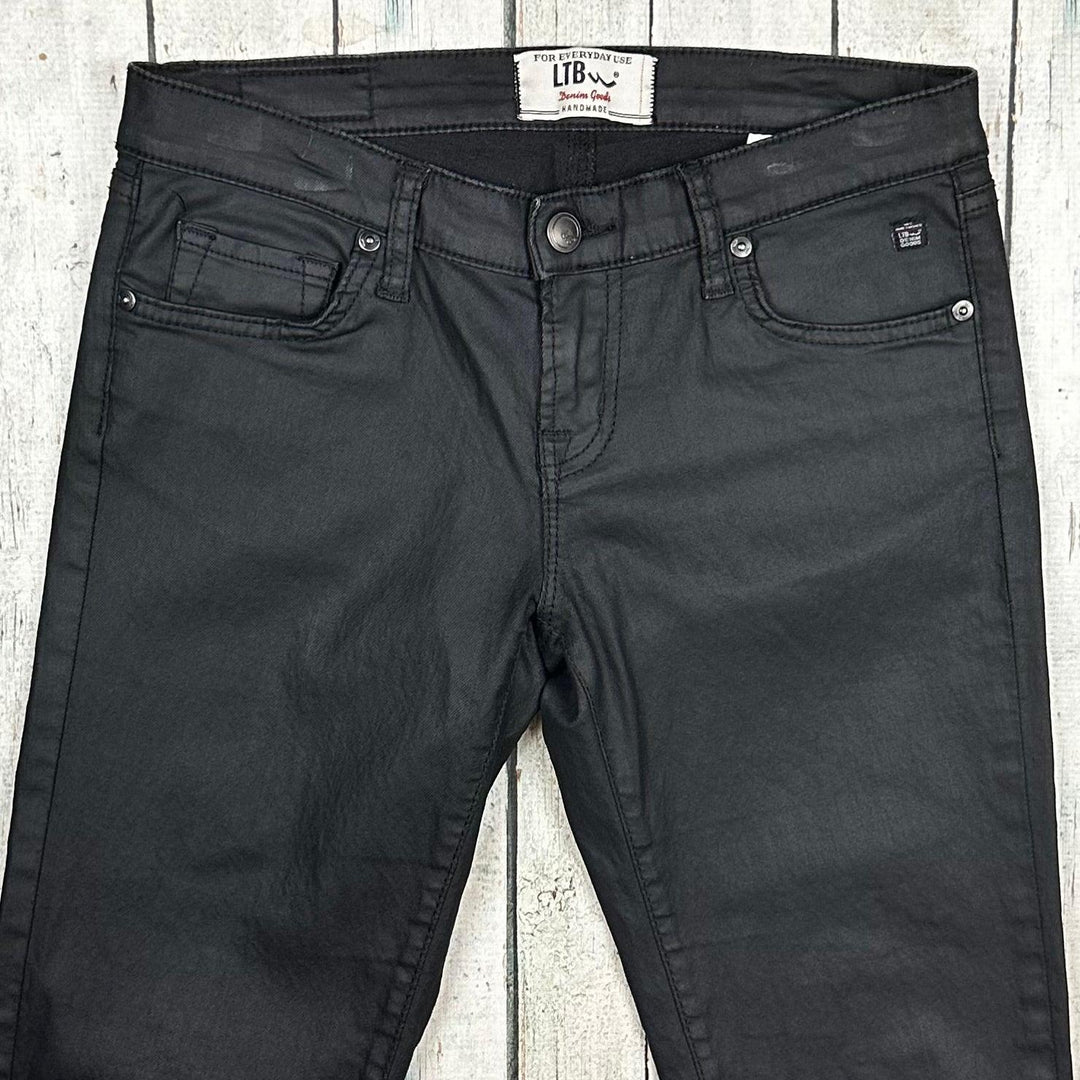 LTB Ladies Low Rise Coated Black Skinny Jeans -Size 26 - Jean Pool