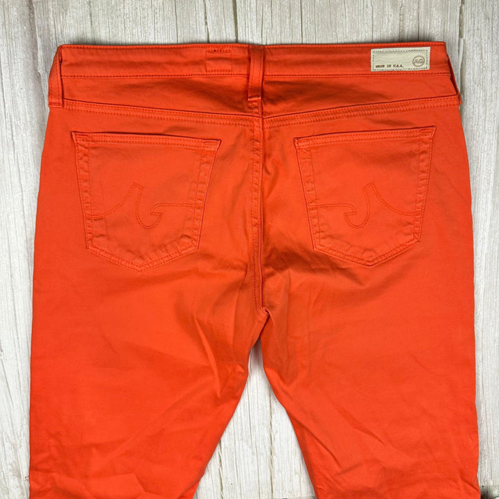 AG Adriano Goldschmied 'the Stilt' Cigarette Slim Fit Orange Jeans- Size 30R - Jean Pool