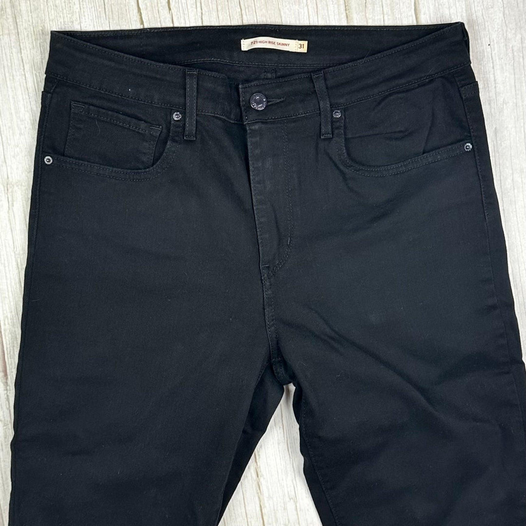 Levis 721 Ladies ' The High Rise Skinny' Black Jeans - Size 31 - Jean Pool