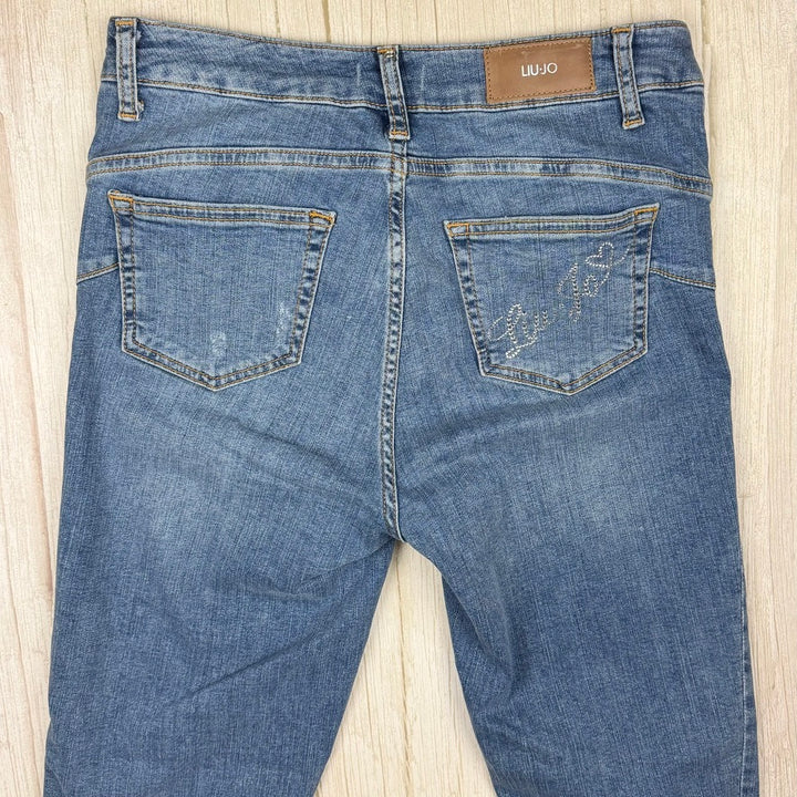 Liu-Jo Jeans Italian Ladies Slim Crystal Logo Jeans - Size 29