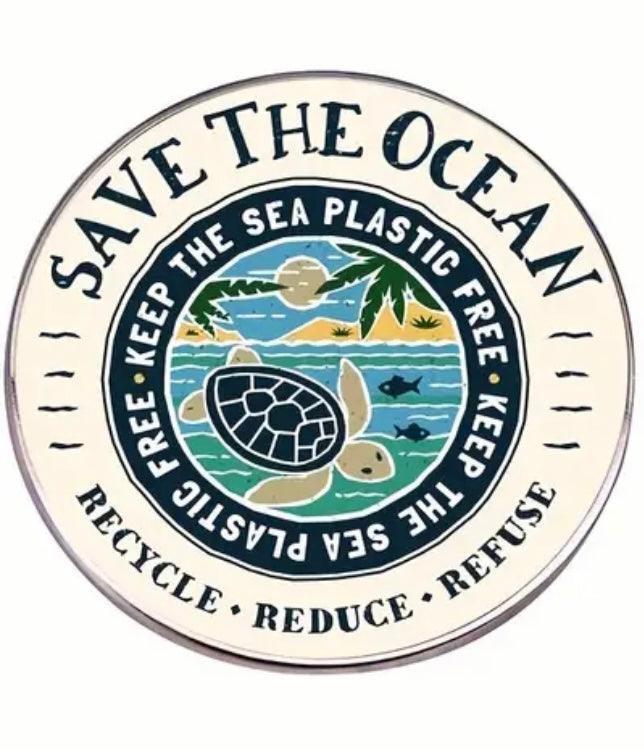 ‘Save the Planet- Plastic Free' - Enamel Pin - Jean Pool