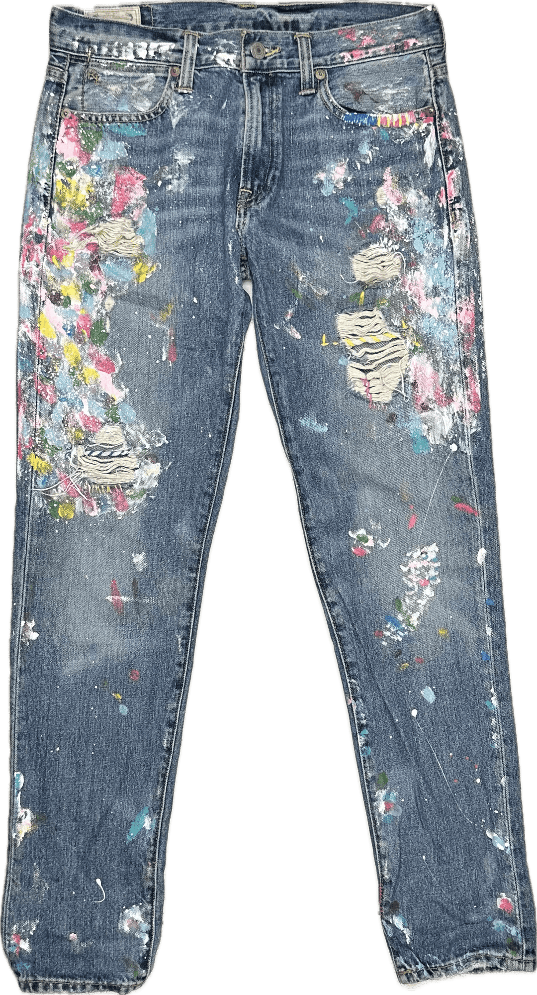 Ralph Lauren 'Astor' Slim Boyfriend Paint Splatter Jeans - Size 26 - Jean Pool