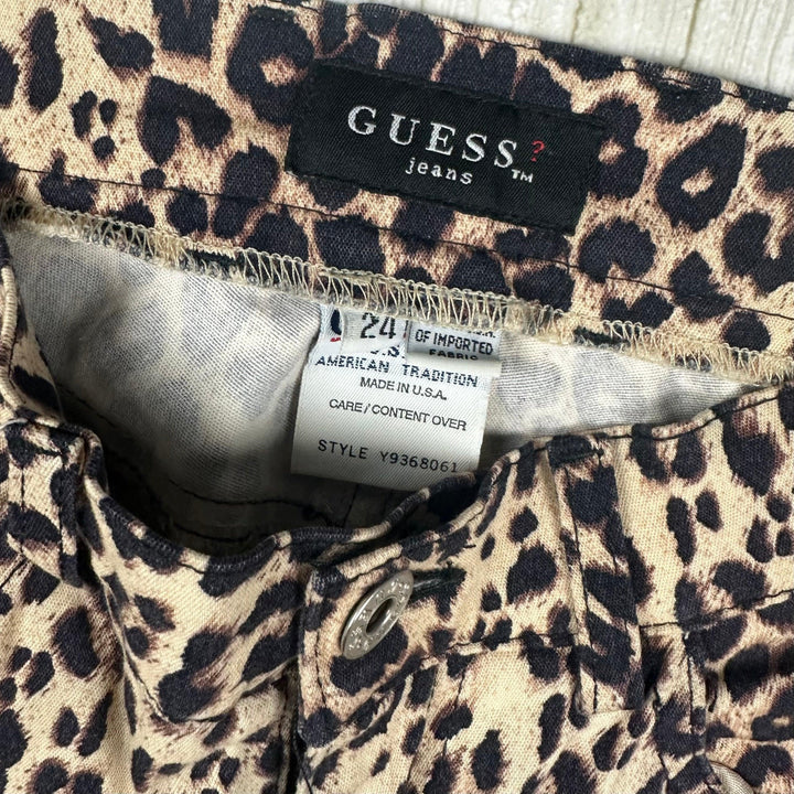 Guess 90's Ladies Leopard Print Bootflare Jeans - Size 6 - Jean Pool