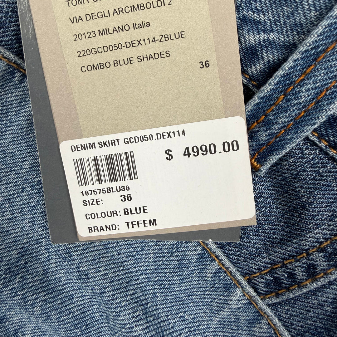 NWT- Tom Ford Patchwork Denim Skirt RRP $4990 - Size 36 or S