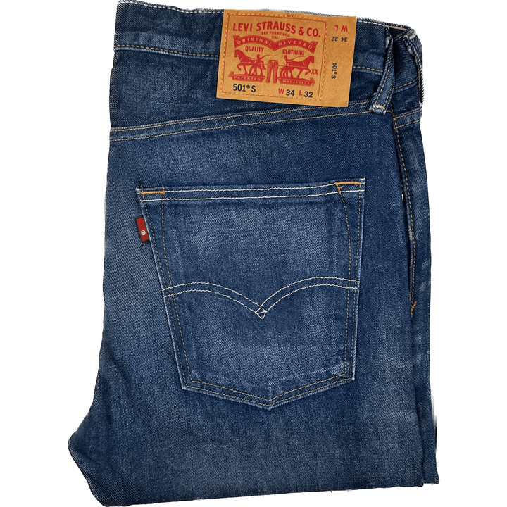 Levis 501 S Button Fly Mens Jeans -Size 34/32 - Jean Pool