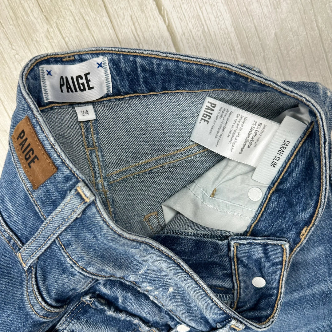 Paige Denim 'Sarah Slim' Embarcadero Distressed Jeans- Size 24
