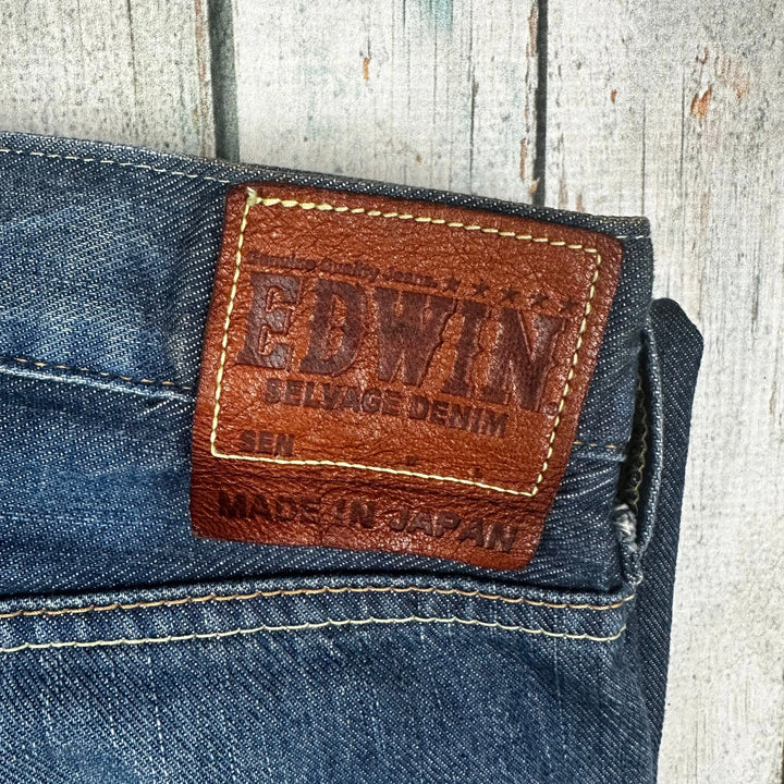 Edwin Made in Japan - Blue 'SK505 Selvedge Denim Jeans -Size 34/32 - Jean Pool