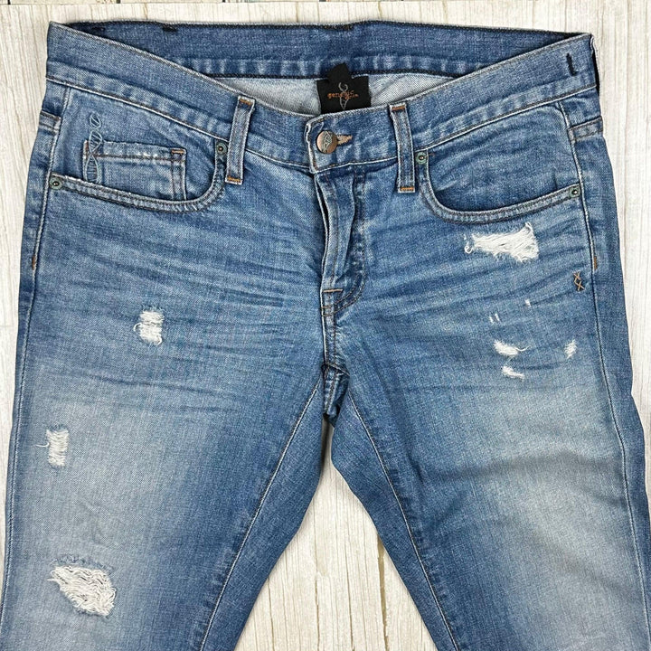 Genetic USA Made Distressed Low Boyfriend Jeans - Size 27