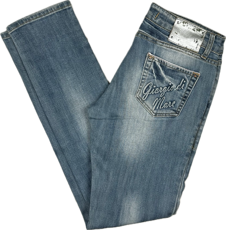 Giorgio di Mare Italian Slim Straight Logo Jeans - Suit Size 8