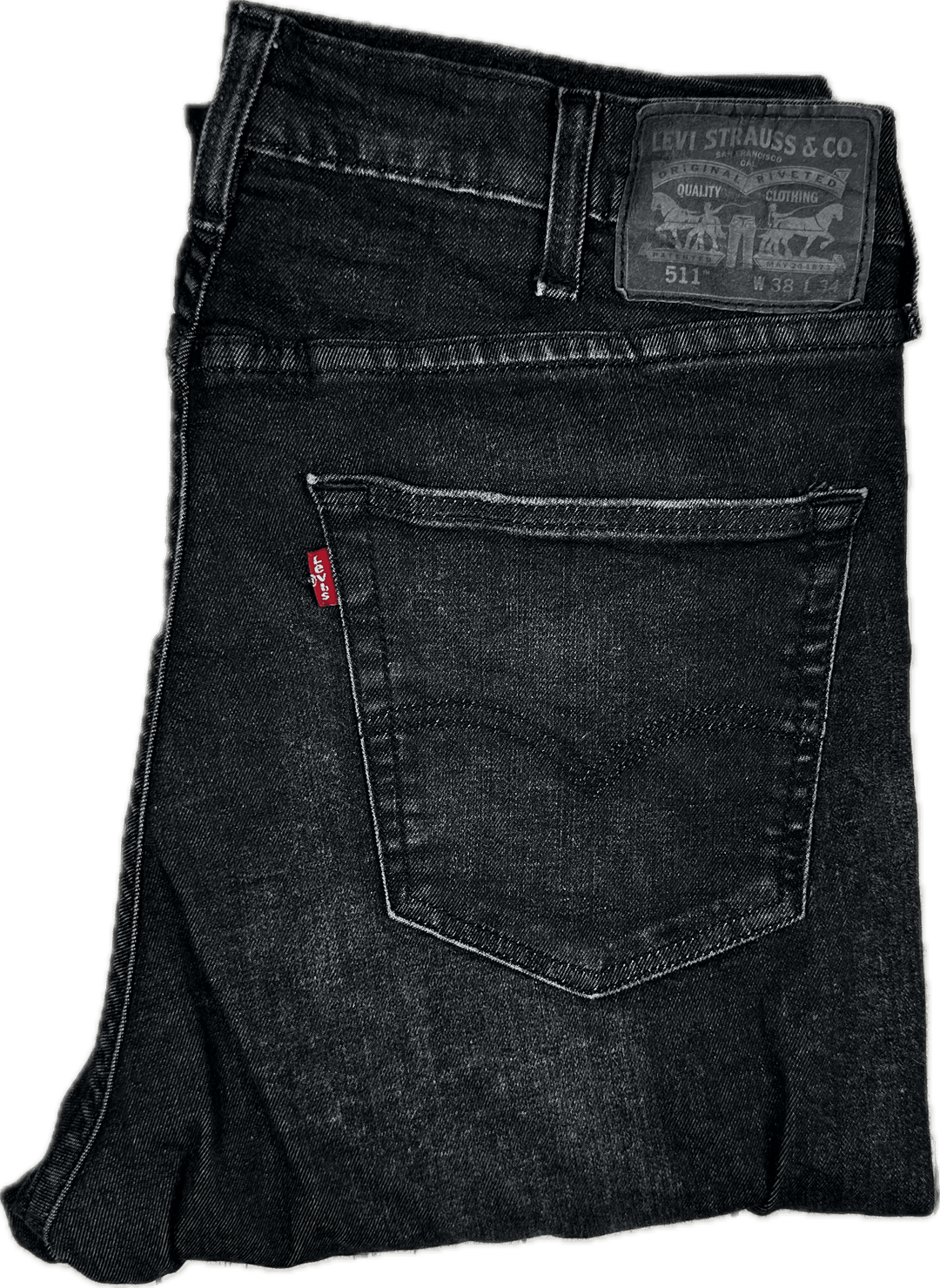 Levis Slim Straight 511 Men's Black Jeans - Size 38/34 - Jean Pool